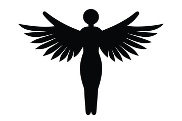 snow angel silhouette vector icon