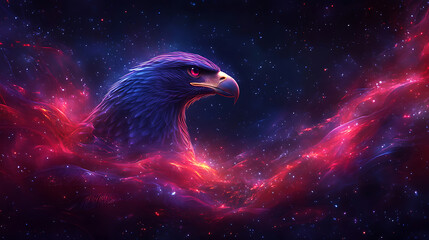 Majestic Cosmic Eagle Nebula Wings of Freedom