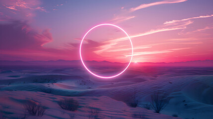 Neon Circle Desert Landscape