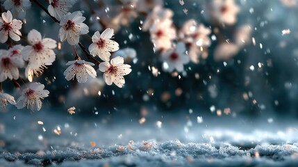 Falling Snowflakes on Transparent Background with Snowfall Effect