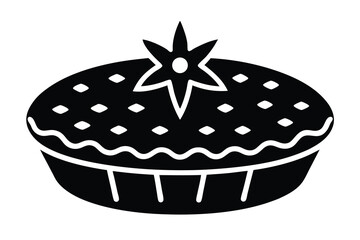 christmas pie vector icon