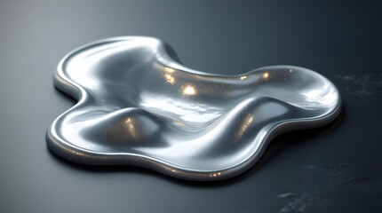 Obraz premium Liquid Metal on Dark Surface: Mercurial Abstraction