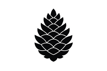 frosted pine cone vector icon
