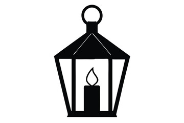 lantern with candle vector icon