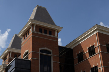 Obraz premium modern building facade on blue sky