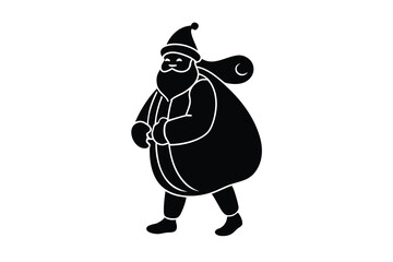 Naklejka premium santa sack on back vector icon