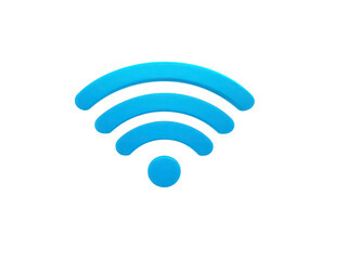 Blue wireless signal icon representing connectivity and technology. This symbol is commonly associated with internet access and communication