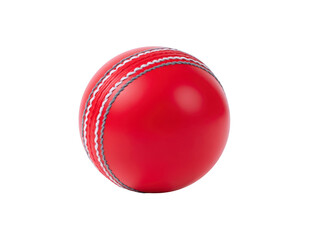 Vibrant red cricket ball with distinct stitching and smooth surface, ideal for sports enthusiasts and cricket players. This captures essence of game, evoking excitement and competition