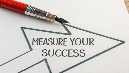 Obraz premium Measure Your Success With Stylish Arrow Design and Fountain Pen
