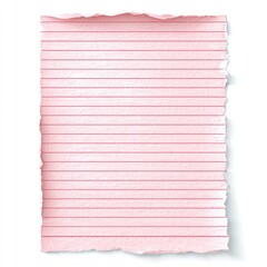 Pink lined paper, torn edges