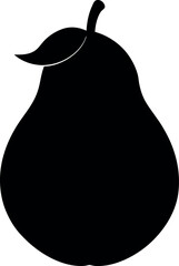 Chayote Fruit Dark Silhouette Vector Illustration