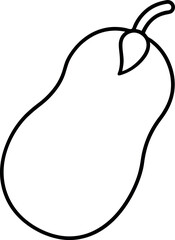 Chayote Fruit Outline Vector Illustration for Design