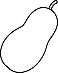 Obraz premium Chayote Vegetable Outline Black Line Vector