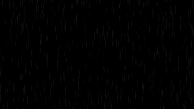 closeup rain drops falling. isolated on black background, slow motion, for overlay
