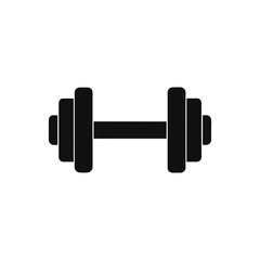Isolated Dumbbell Silhouette Clipart, Fitness Equipment Illustration Pro Vector