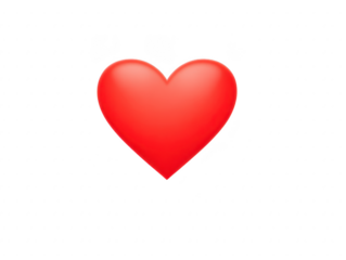 Vibrant red heart symbol representing love and affection, often used various contexts to convey emotions and feelings. This iconic shape is universally recognized and evokes warmth and positivity