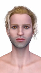 男性ヴァンパイアの顔クローズアップ　男性ヴァンパイアの顔クローズアップ

