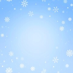 Light blue background with snowflakes