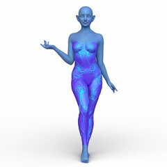 女性エイリアン　3DCGレンダリング