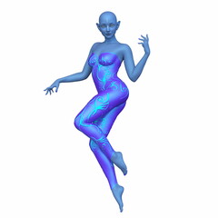 女性エイリアン　3DCGレンダリング