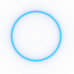 Blue Neon Circle Isolated On Transparent png Background 