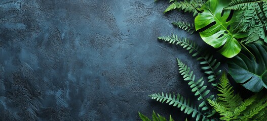 Monstera Deliciosa in dark tones and Monstera green leaves can be used as creative design elements, paired with backgrounds that resemble green leafy tropical pine forest patterns and incorporating