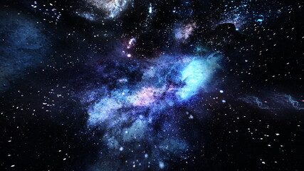 Naklejka premium 宇宙空間 3DCGレンダリング