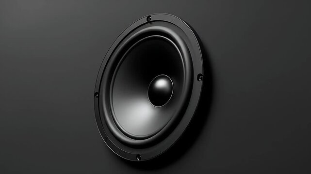 cinematic of a circular black speaker