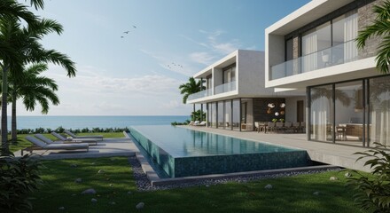 Fototapeta premium Modern beachfront house