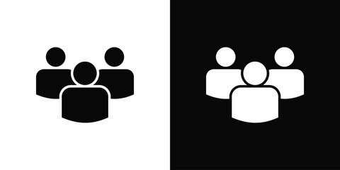 Users icon flat simple. icon set in silhouette