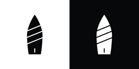 Surfing icon flat simple. icon set in silhouette