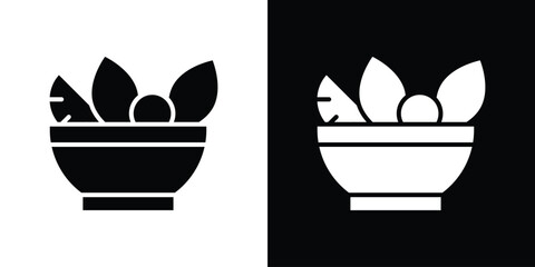 Salad icon flat simple. icon set in silhouette