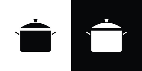 Pot icon flat simple. icon set in silhouette
