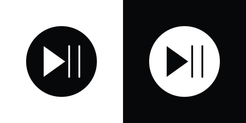 Play pause icon flat simple. icon set in silhouette