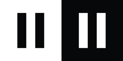 Pause icon flat simple. icon set in silhouette