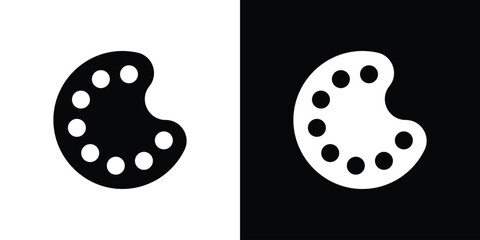 Palette icon flat simple. icon set in silhouette