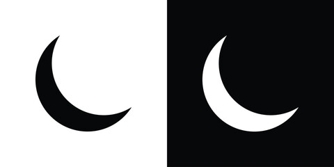 Obraz premium Moon icon flat simple. icon set in silhouette