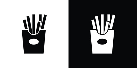 Fototapeta premium French-fries icon flat simple. icon set in silhouette