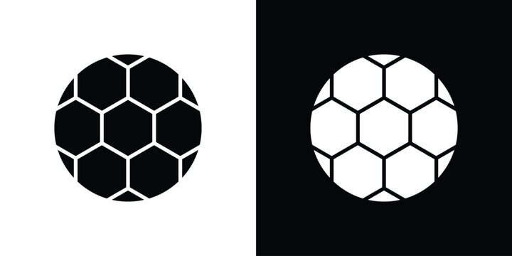 Football icon flat simple. icon set in silhouette