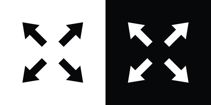 Expand icon flat simple. icon set in silhouette