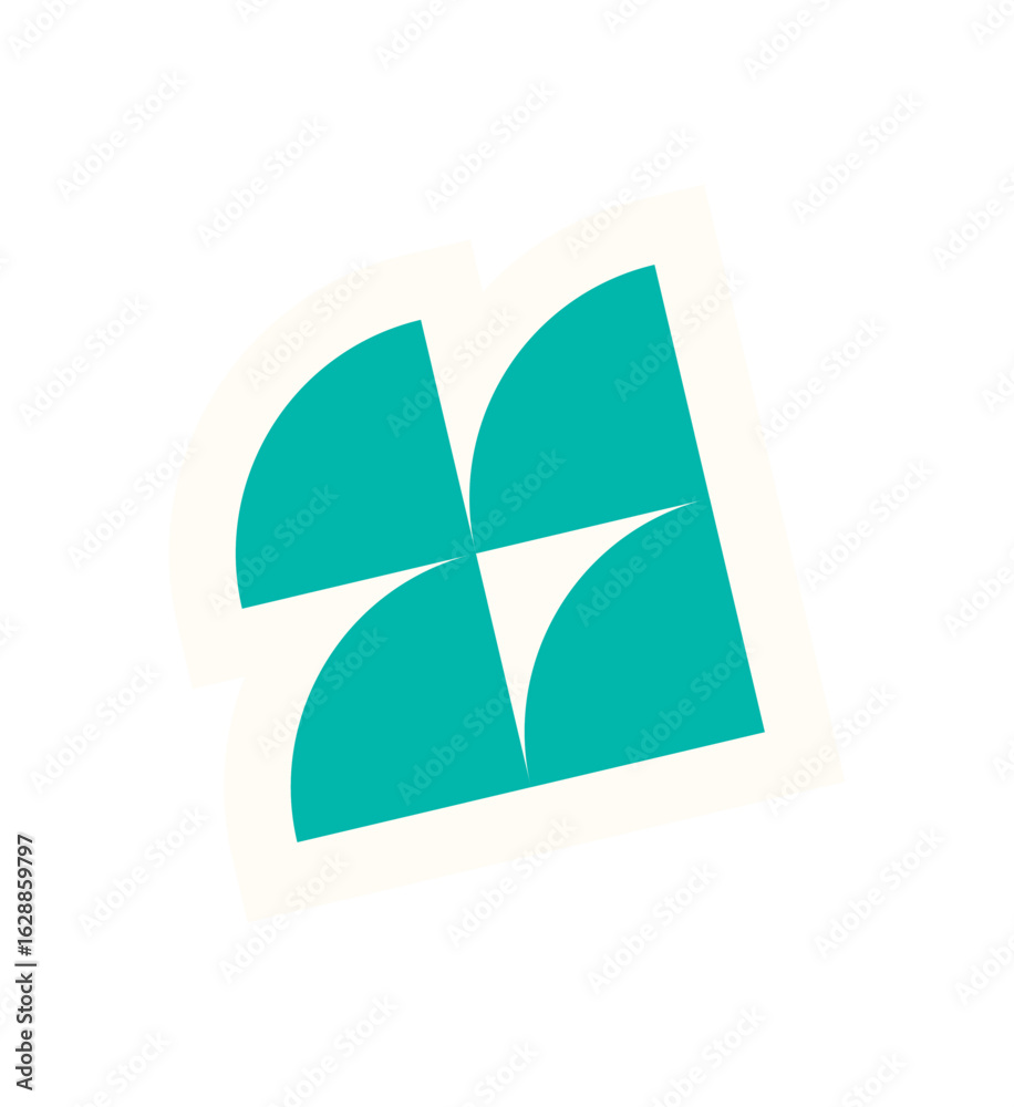 Poster brutalist abstract shape element sticker. geometric figure element with modern flat style. unique sy
