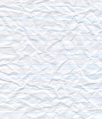 Fototapeta premium Natural lined crumpled paper page background. Old antique notebook sheet paper texture. Vintage paper background. 