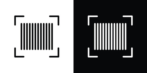 Barcode read icon flat simple. icon set in silhouette