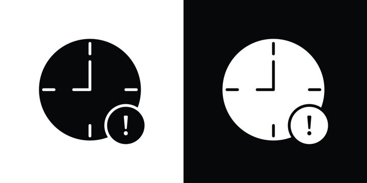 Alarm exclamation icon flat simple. icon set in silhouette