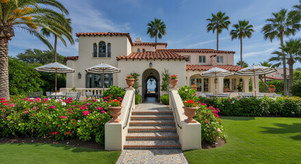 Luxury villa rental palm beach florida vacation home real estate spanish architecture florida coast