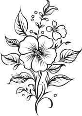 Black Floral Ornament Vector Logo Design Sophisticated Floral Vector Black Icon