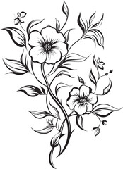 Classic Floral Vector Black Icon Logo Floral Decorative Element Vector Black Art