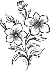 Stylish Floral Motif Vector Black Icon Graceful Floral Ornament Vector Design