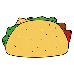  A colorful simple tacos vector on a white background