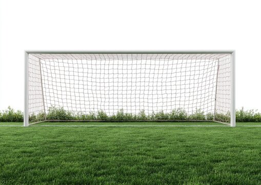 Empty soccer goal on a grassy field (2) - Powered by Adobe